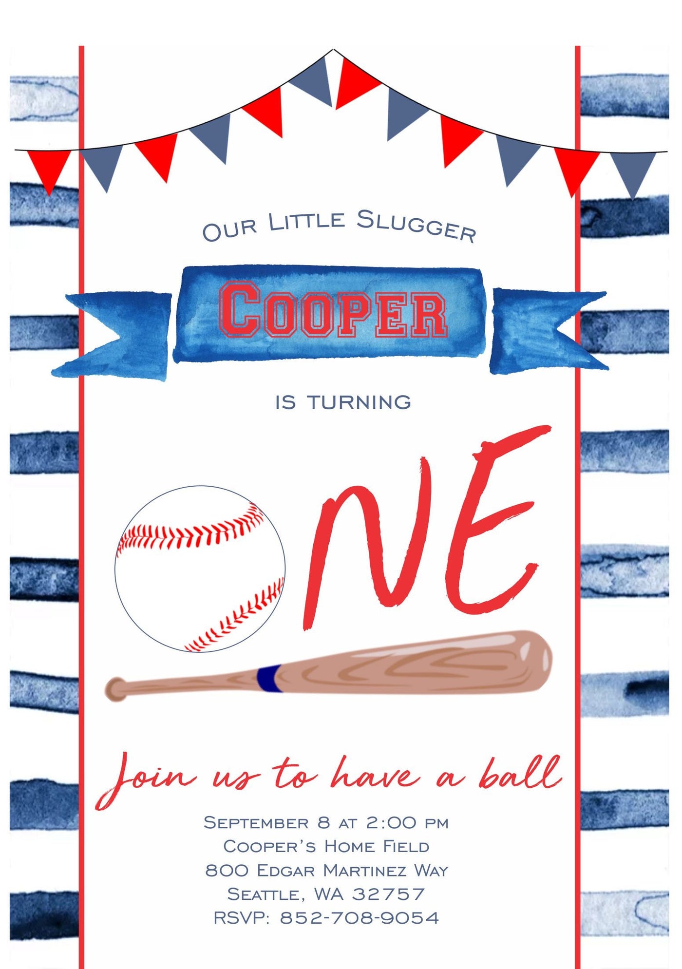 First Birthday Invitation, Baseball Invitation, Baseball Invite, Baseball Birthday Invite, Baseball 2nd Birthday, Baseball First Birthday