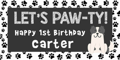 Puppy Birthday Banner, Puppy Party Decor, Doggy Birthday, Puppy Party Banner, Birthday Banner Outdoor Banner, Dog Birthday Banner, Puppy Dog