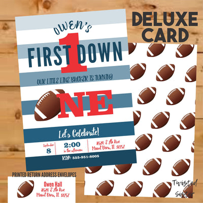 First Birthday Invitation, Football Invitation, Football Invite, Football Birthday Invite, Football 1st Birthday, Football First Birthday