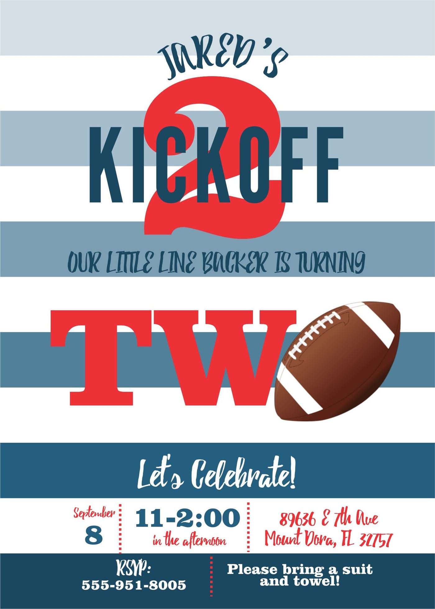 First Birthday Invitation, Football Invitation, Football Invite, Football Birthday Invite, Football 1st Birthday, Football First Birthday