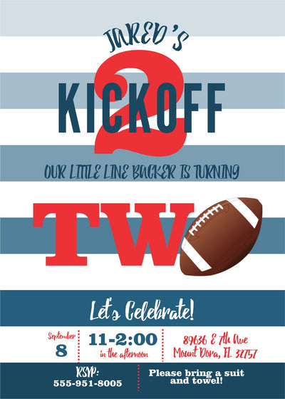 First Birthday Invitation, Football Invitation, Football Invite, Football Birthday Invite, Football 1st Birthday, Football First Birthday