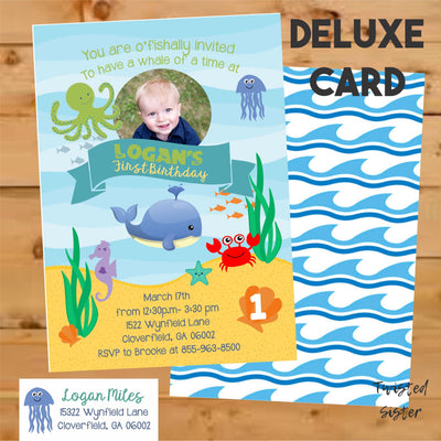 Under the Sea birthday invitation, First Birthday invitation, Under the Sea Invite, Under the sea invitation, Under the sea Party, Boy 1st