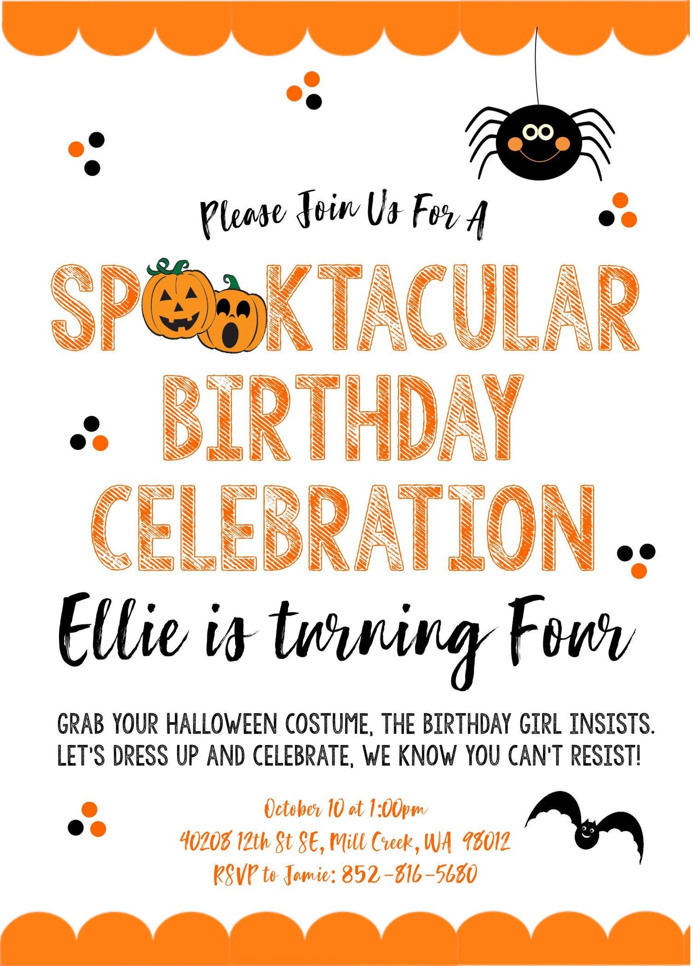 Halloween Birthday Invite