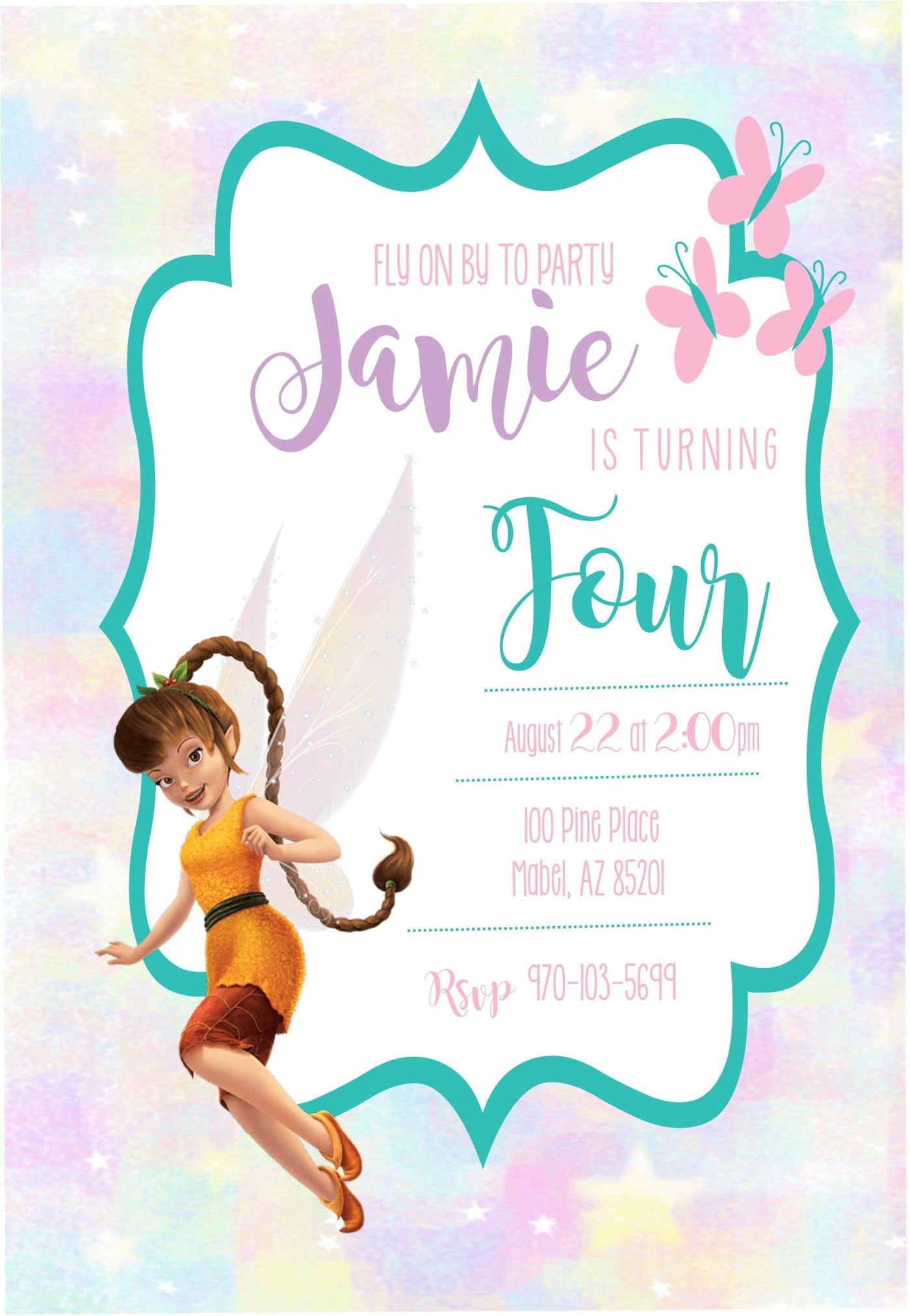 Tinkerbell Birthday Invitation