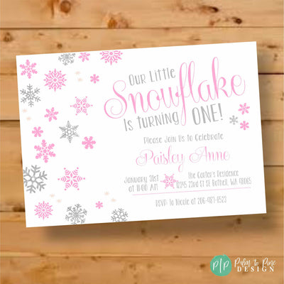 Winter ONEderland Birthday Invite