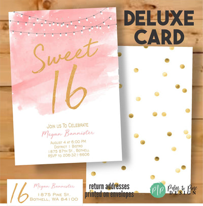 Sweet Sixteen Birthday Invitations, Sixteenth Birthday, 16th birthday girl, Sweet 16 invites, teen birthday invitations girl, 13th Birthday