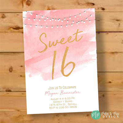 Sweet Sixteen Birthday Invitations, Sixteenth Birthday, 16th birthday girl, Sweet 16 invites, teen birthday invitations girl, 13th Birthday