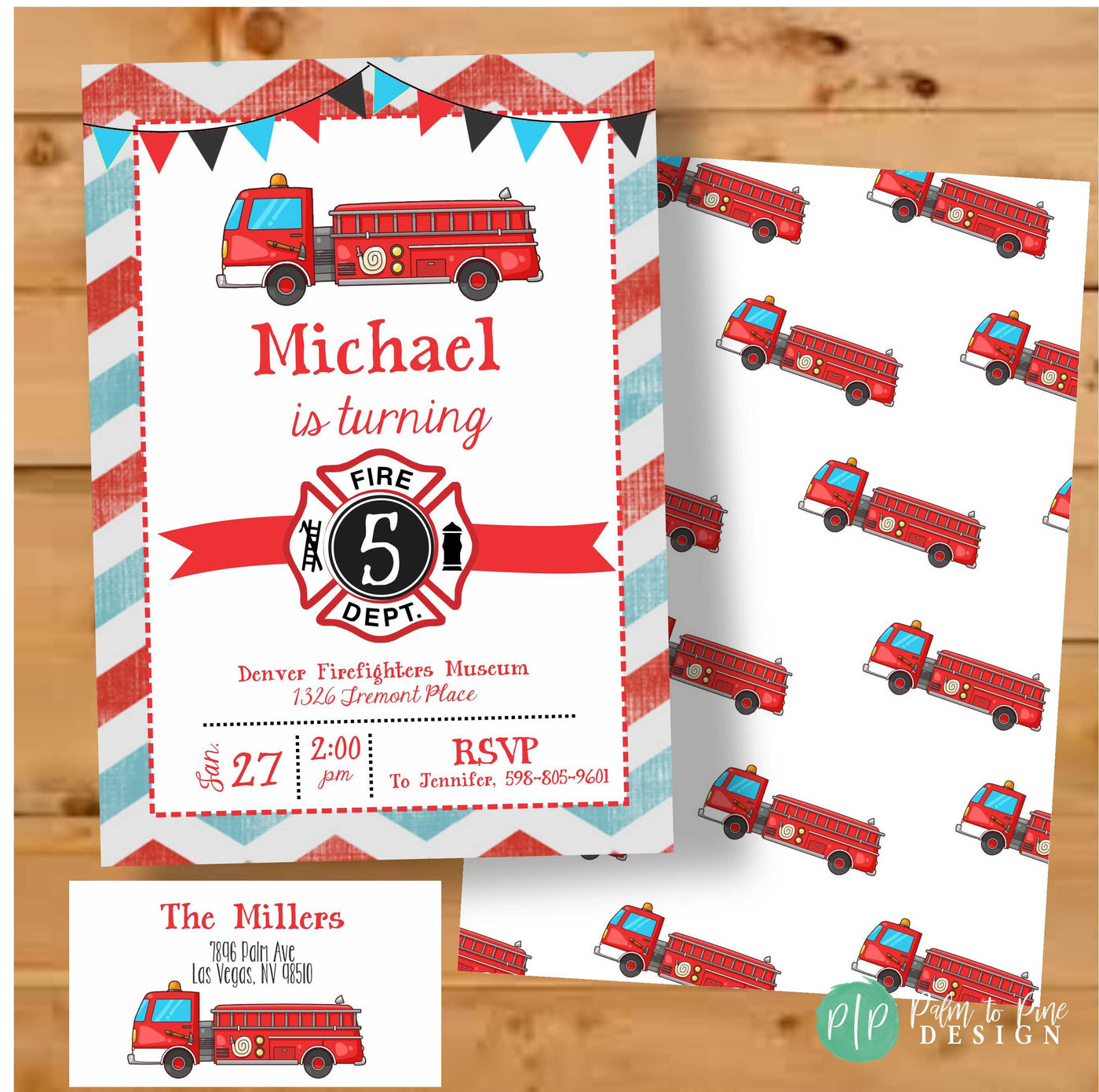 Firefighter birthday Invite, Firetruck Birthday Party, Fireman Invite, Fire Station Birthday Party, Fire Truck Party Invitation, Fire House