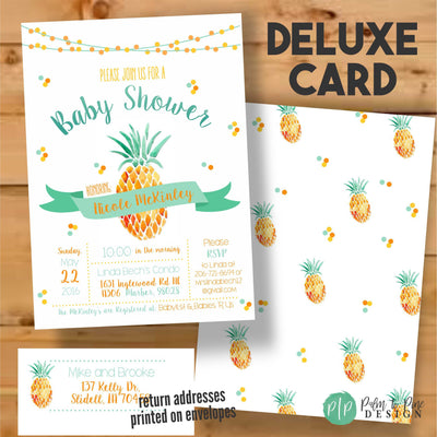 Pineapple Invitation, Pineapple Baby Shower Invitation, Pineapple Baby Shower, Luau Baby Shower invitation, Pineapple Invite, Bridal Shower