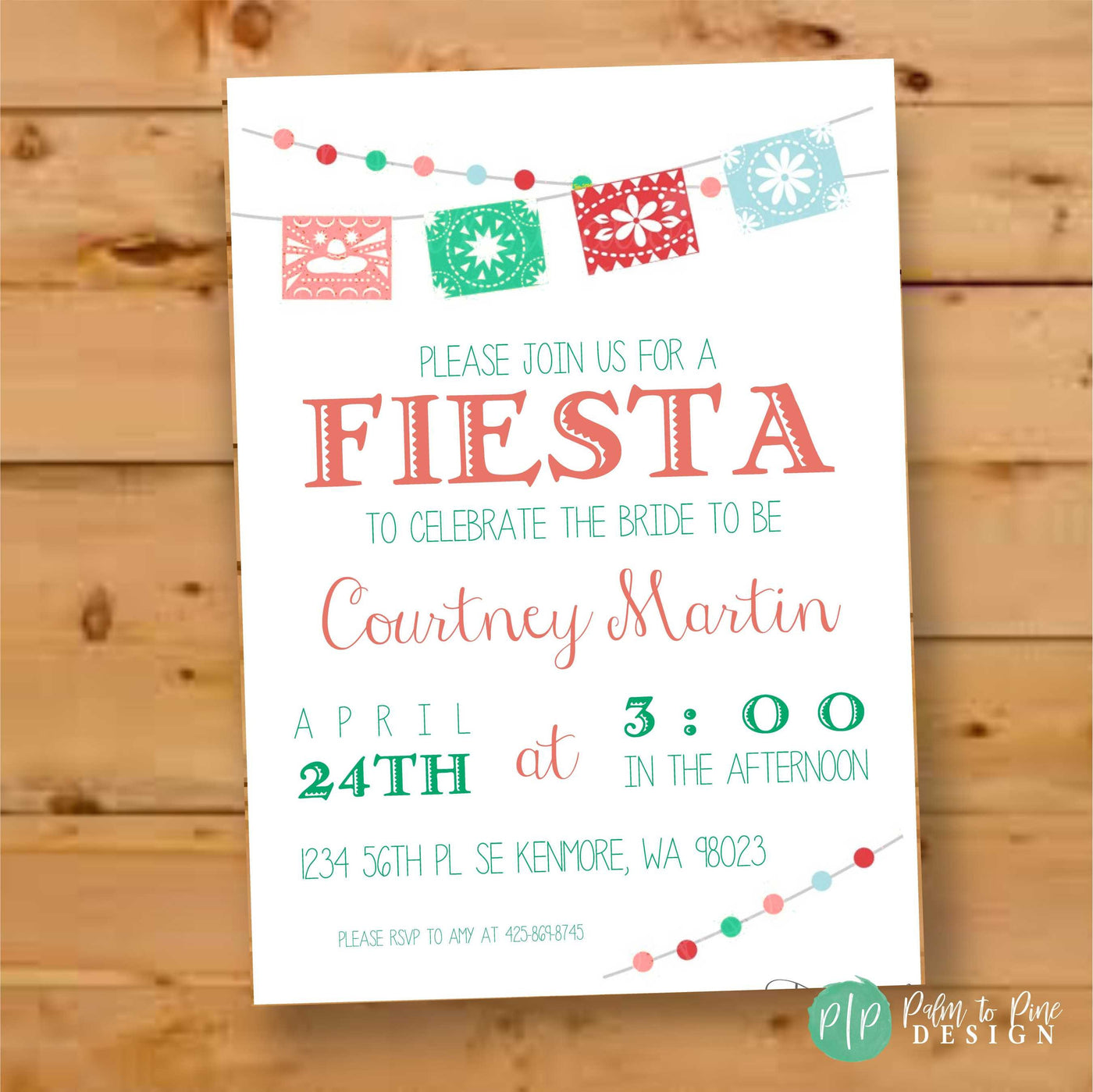 Mexican Bridal Shower Invitation, Fiesta Bridal Shower Invite, Fiesta Bridal Shower Invitation, Mexican Wedding Shower, Mexican Paper Flag