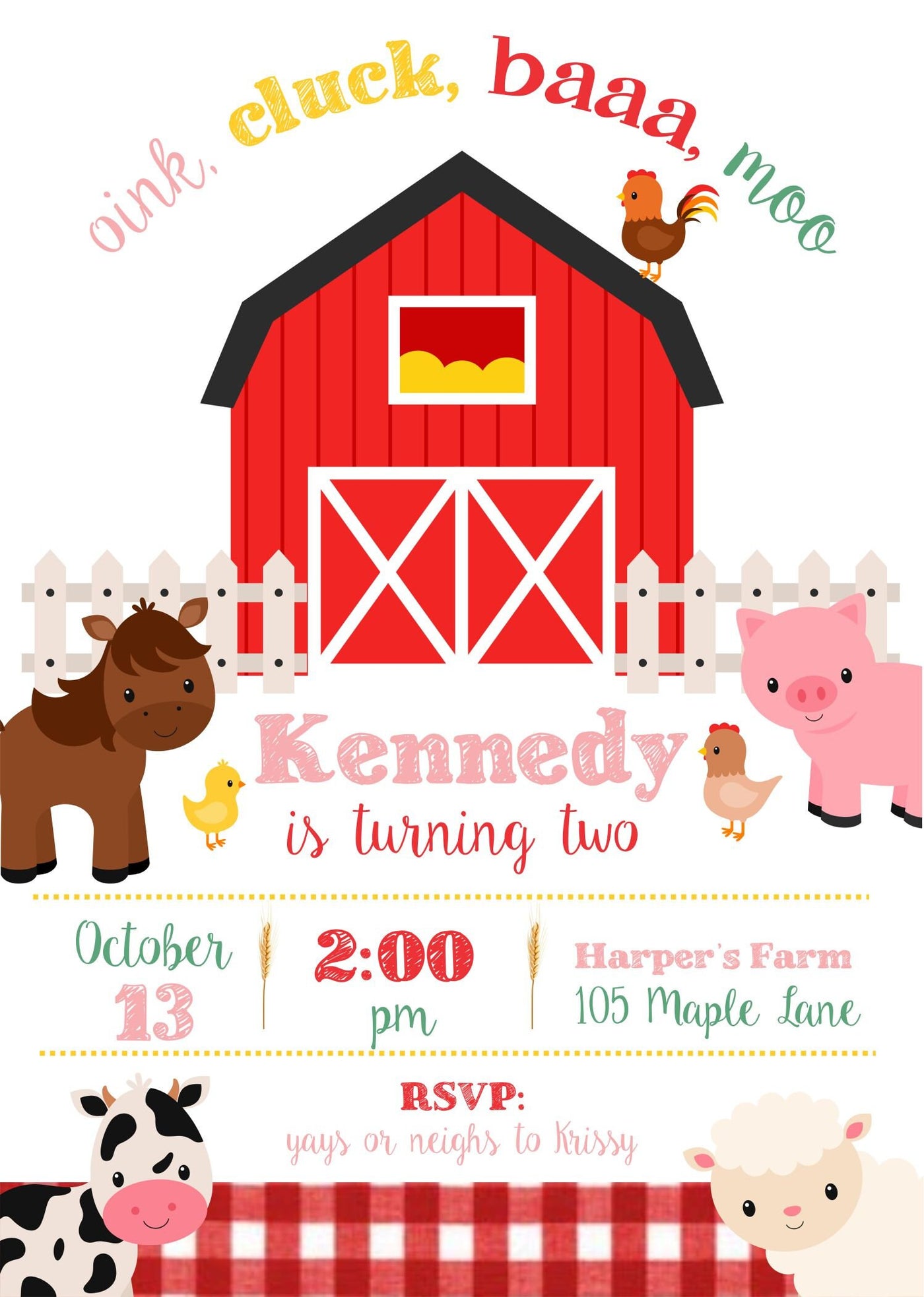 Farm birthday invitation, Barnyard birthday invitation, Western birthday invite, Farm Birthday Party, Farm Party Boy, Farm Invite Girl, 2nd