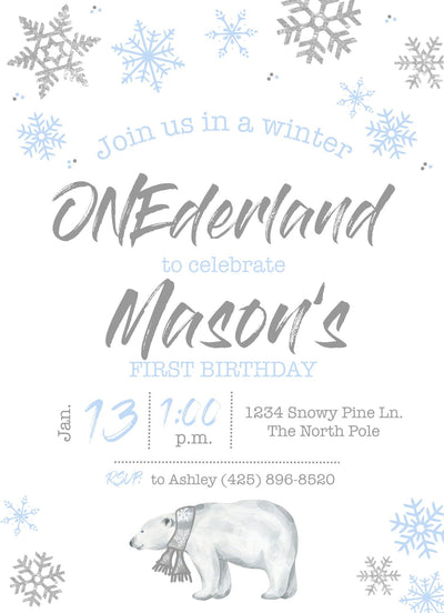 Winter Wonderland Invite Boy