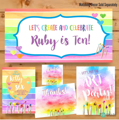 Paint Party Decor, Art Party Decorations, Paint Party Sign, Art Birthday Party, Art Party Decor, Watercolor Paint Party, Art Paint Party