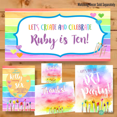 Art Party Birthday Banner, Paint Party Decor, Art Birthday Party, Painting Party Decorations, Painting Party Banner, Vinyl Banner, Birthday