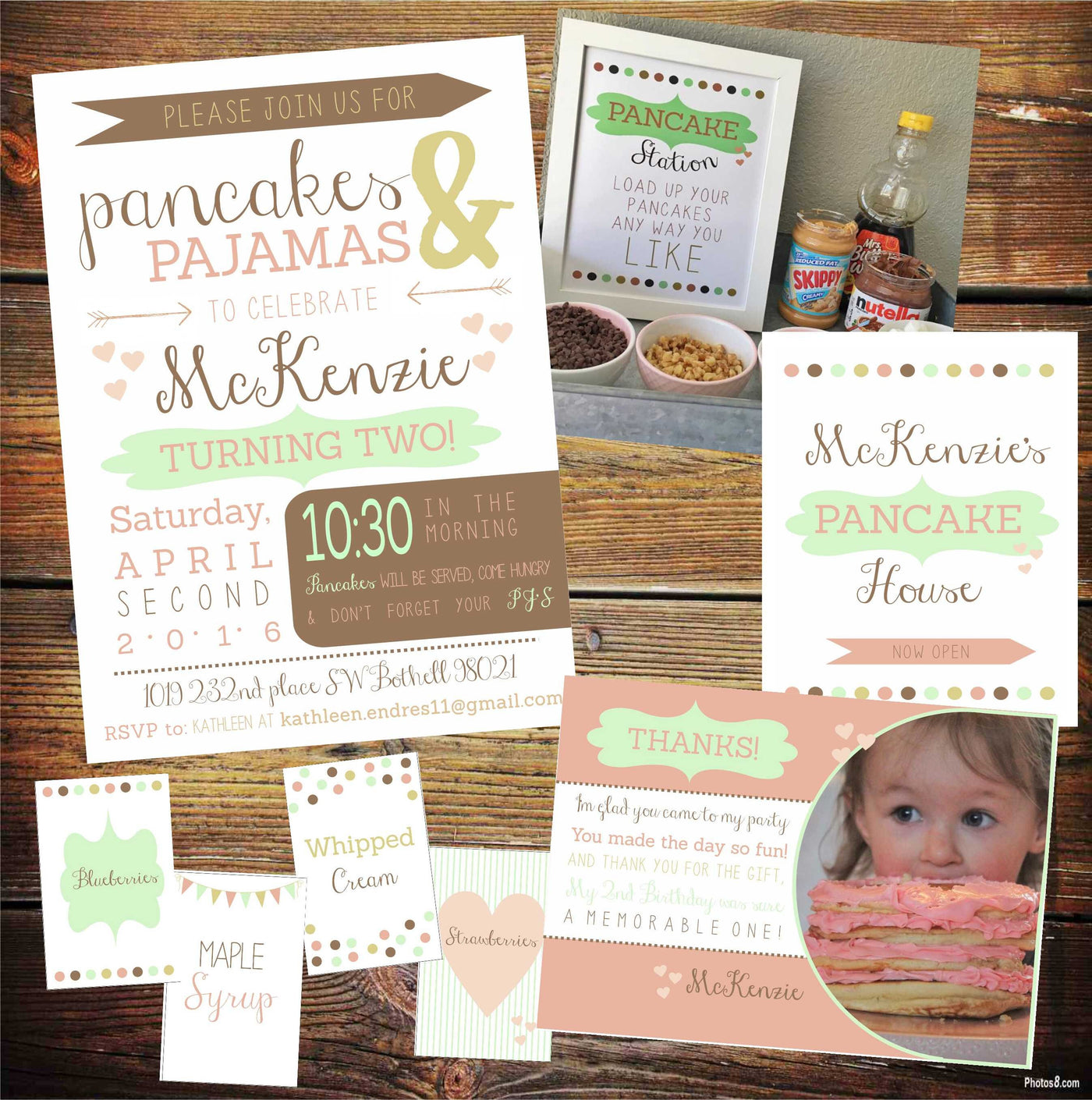 Pancakes and Pajamas Birthday Invitation, Pajamas & Pancakes Birthday Invite, Pancakes and PJ's Birthday, Birthday Invitation, Pajamas Bday