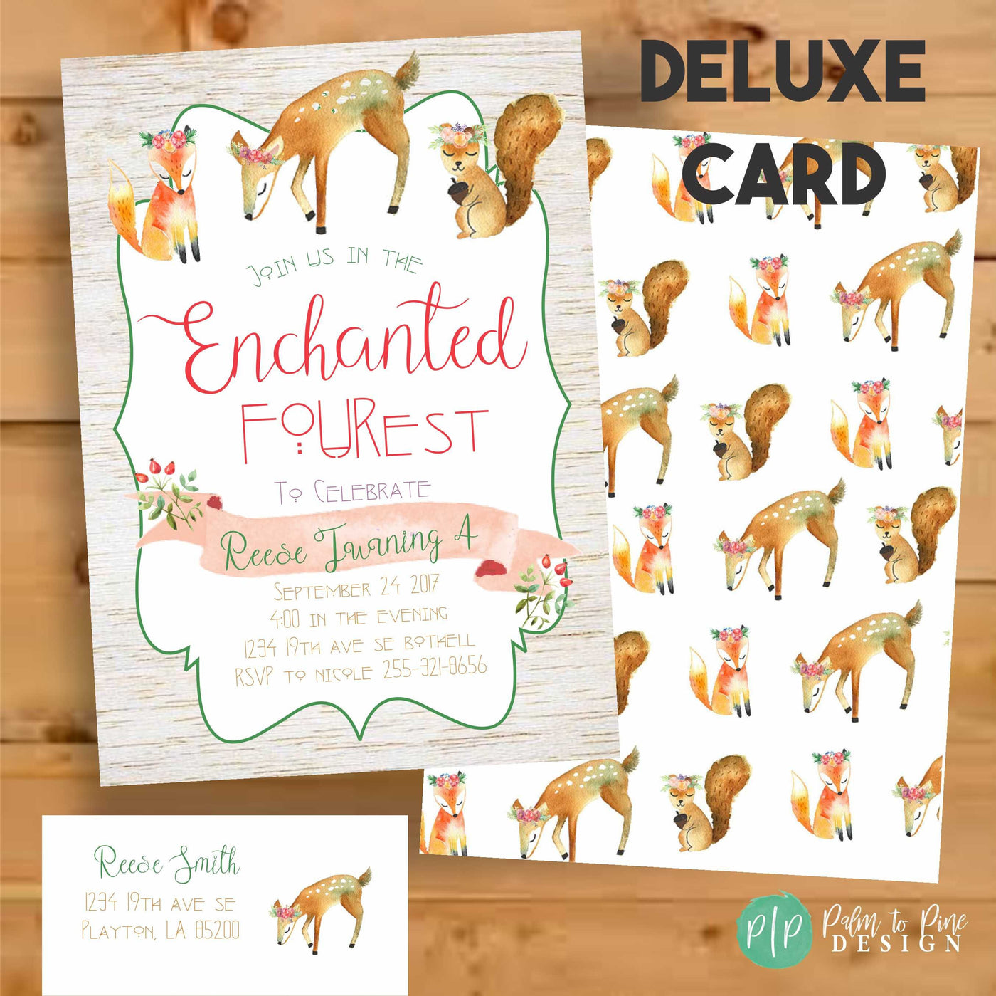 Woodland Invitation, Woodland Birthday Invitation, Enchanted Forest Invite, Deer Birthday Invite, Fairy Woodland, Forest Birthday Invite