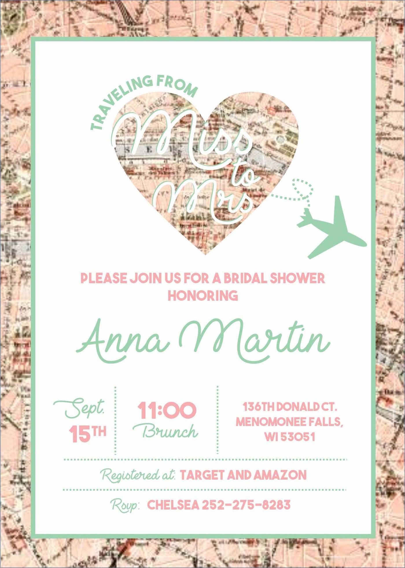 Miss to Mrs Bridal Shower Invite, Bridal Shower Invitation, Travel Bridal Shower, Vintage Travel Invite, Paris Bridal Shower, Adventure