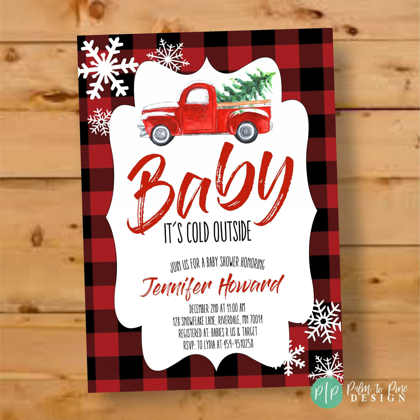 Winter Wonderland Baby Shower Invite