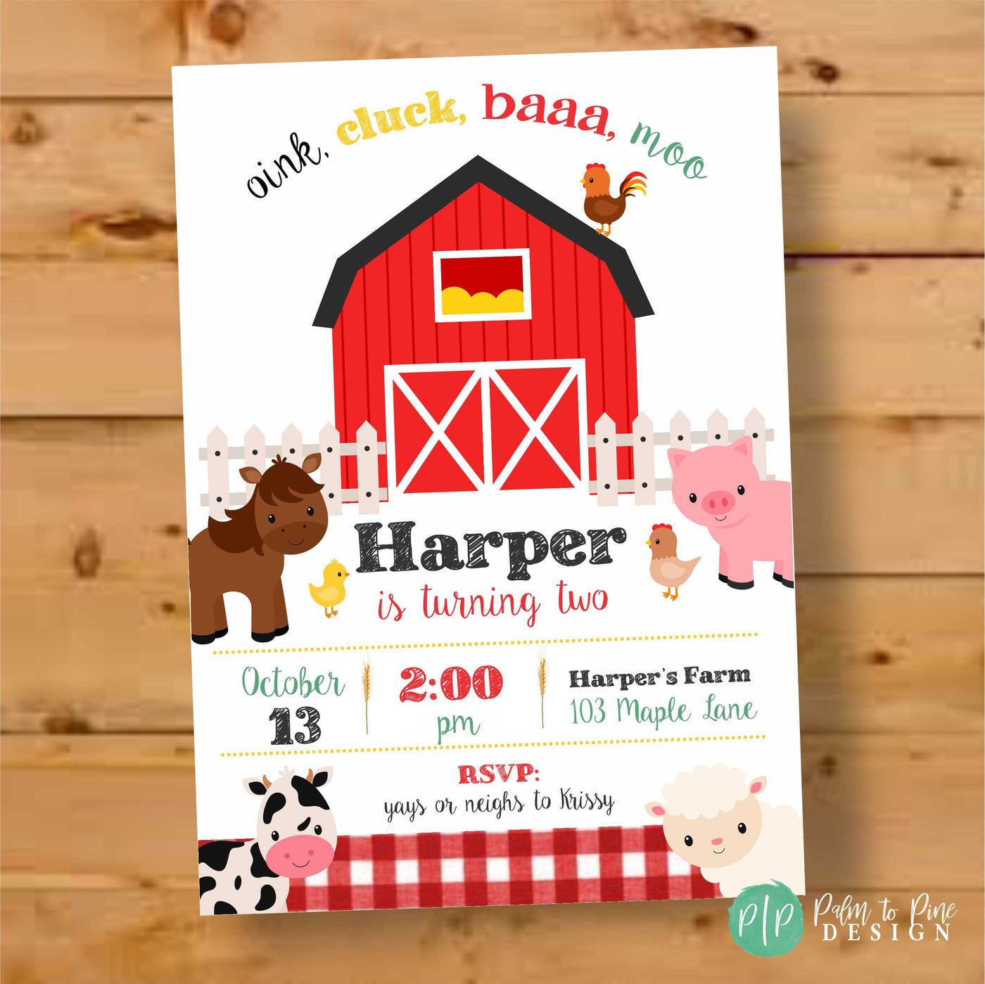 Farm birthday invitation, Barnyard birthday invitation, Western birthday invite, Farm Birthday Party, Farm Party Boy, Farm Invite Girl, 2nd