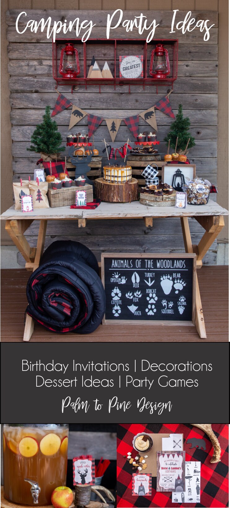 lumberjack birthday party decorations, Buffalo Plaid Birthday Banner, Camping Party Decor, plaid party decorations, large vinyl banner, boy