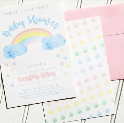 Rainbow Baby Shower Invitation, Rainbow Invitation, Rainbow Sprinkle Invite, Gender Neutral Baby Shower Invite, Baby Shower, Watercolor