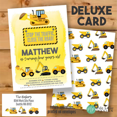 Construction Birthday Invite, Construction Birthday Invitation, Construction Birthday Party, Boy Birthday Invite, Construction Invite boys,