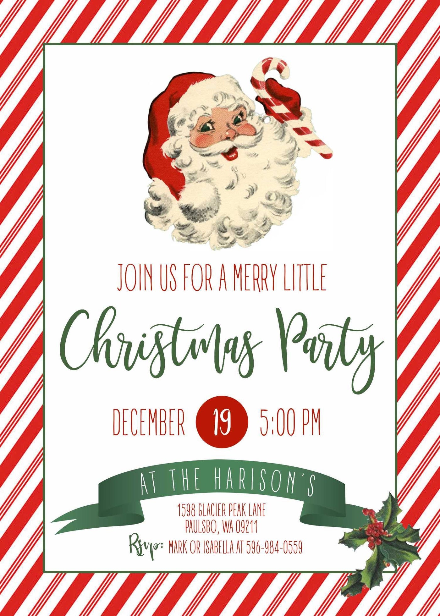 Vintage Christmas Party Invite