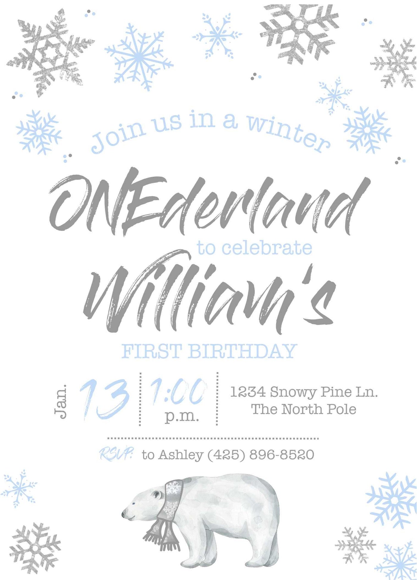 Winter Wonderland Invite Boy