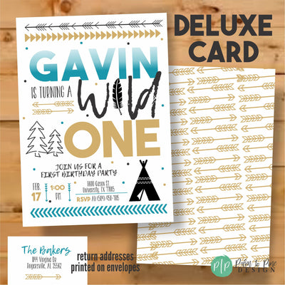 Wild One birthday Invite, wild and one, 1st Birthday Invite Boy, tribal wild one, boho boy first birthday invite, wild one, Boy Adventure