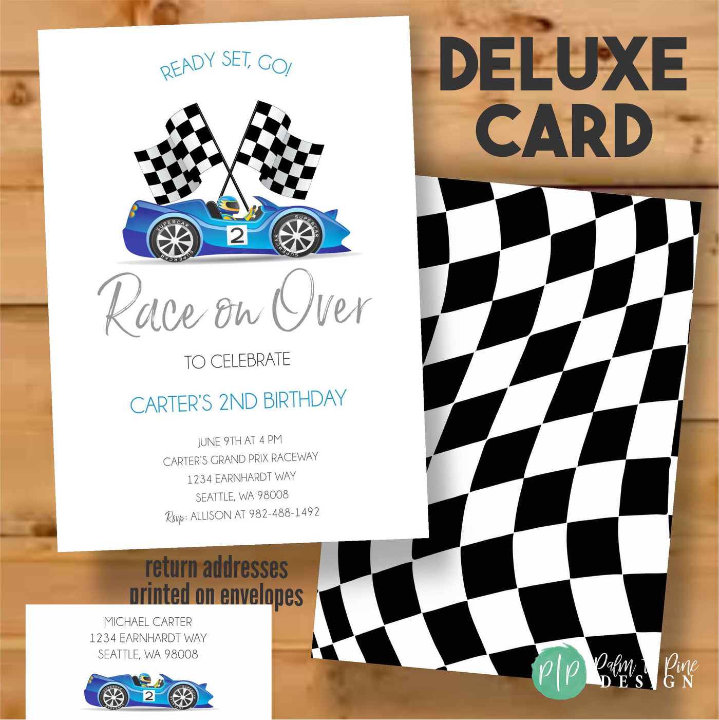 Race Car Invitation, Race Car Birthday, Car Birthday Party Invitation, Two Fast Birthday Invitations, Car invite, Boy Birthday Invite, 3rd