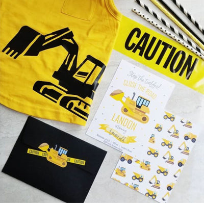 Construction Birthday Invite, Construction Birthday Invitation, Construction Invite, Bulldozer, Construction Party, Boys Birthday Invite 2nd