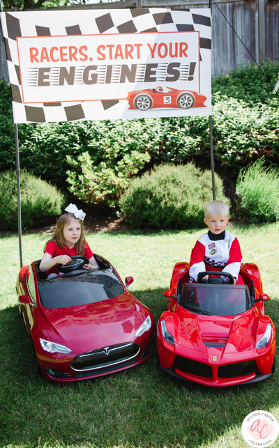 Racecar Birthday Banner, Race Car Party Decor, Hot Wheels Birthday Party, Car Party Decorations, Race Car Checkered Flag Banner, Boy Party