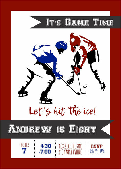 Hockey party invite, Hockey Birthday Invitation, Hockey Invitation, Hockey Invite, Hockey Birthday Invite, Hockey Birthday, Ice Hockey boy