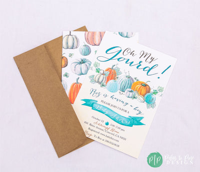 Pumpkin Baby Shower Invitation