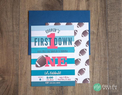 First Birthday Invitation, Football Invitation, Football Invite, Football Birthday Invite, Football 1st Birthday, Football First Birthday