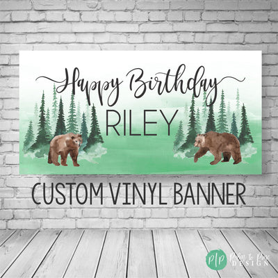 Baby Bear shower Banner, Bear Baby Shower Decor, Bear Baby Shower, Woodland baby shower banner, Forest baby shower decor, outdoor banner