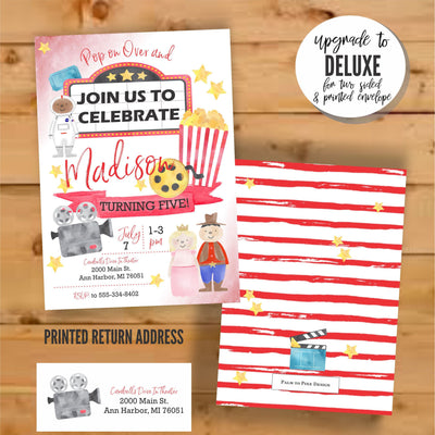 Movie night birthday invitation, Movie party invite, Movie night party invitation, Joint Birthday Invite, Movie night birthday