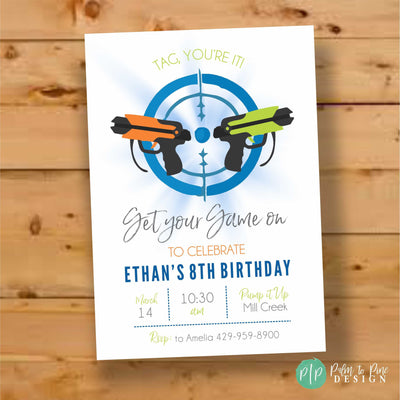 Laser Tag Invitation, Laser Tag Birthday, Lasertag Birthday Party Invite, Preteen Birthday Invitations, lasertag invite, Boy Birthday Invite