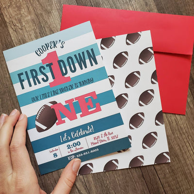 First Birthday Invitation, Football Invitation, Football Invite, Football Birthday Invite, Football 1st Birthday, Football First Birthday