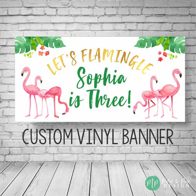 Flamingo Birthday Banner, Flamingo Birthday Party, Flamingo Birthday Backdrop, Flamingo banner, Flamingo Party Decoration, Tropical Flamingo