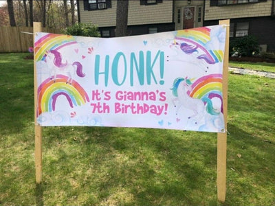 Honk Birthday Banner, Honk birthday sign, quarantine banner, yard banner, happy birthday banner for yard, birthday yard decorations, Unicorn