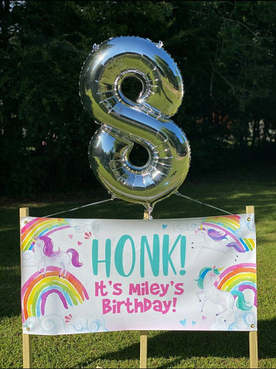 Honk Birthday Banner, Honk birthday sign, quarantine banner, yard banner, happy birthday banner for yard, birthday yard decorations, Unicorn