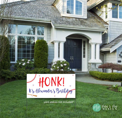 Happy Birthday Yard Sign, Birthday yard sign, Honk It's My Birthday, quarantine banner, yard banner, baseball, birthday yard sign for boy