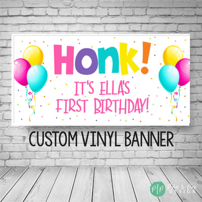 Honk Birthday Banner, Honk birthday sign, yard banner, happy birthday banner for yard, birthday yard decorations, girl birthday banner, pink