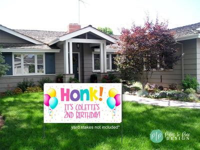 Honk Birthday Banner, Honk birthday sign, yard banner, happy birthday banner for yard, birthday yard decorations, girl birthday banner, pink