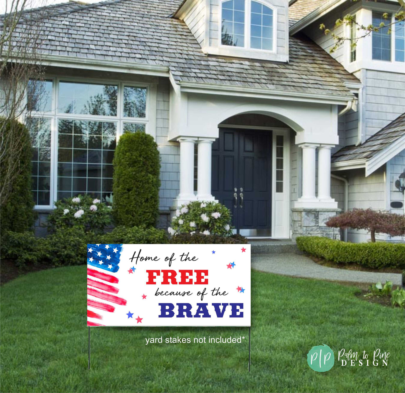 Home of the Free banner, Welcome home military banner, Memorial day banner, 4th of July banner, patriotic banner, vinyl banner, yard sign