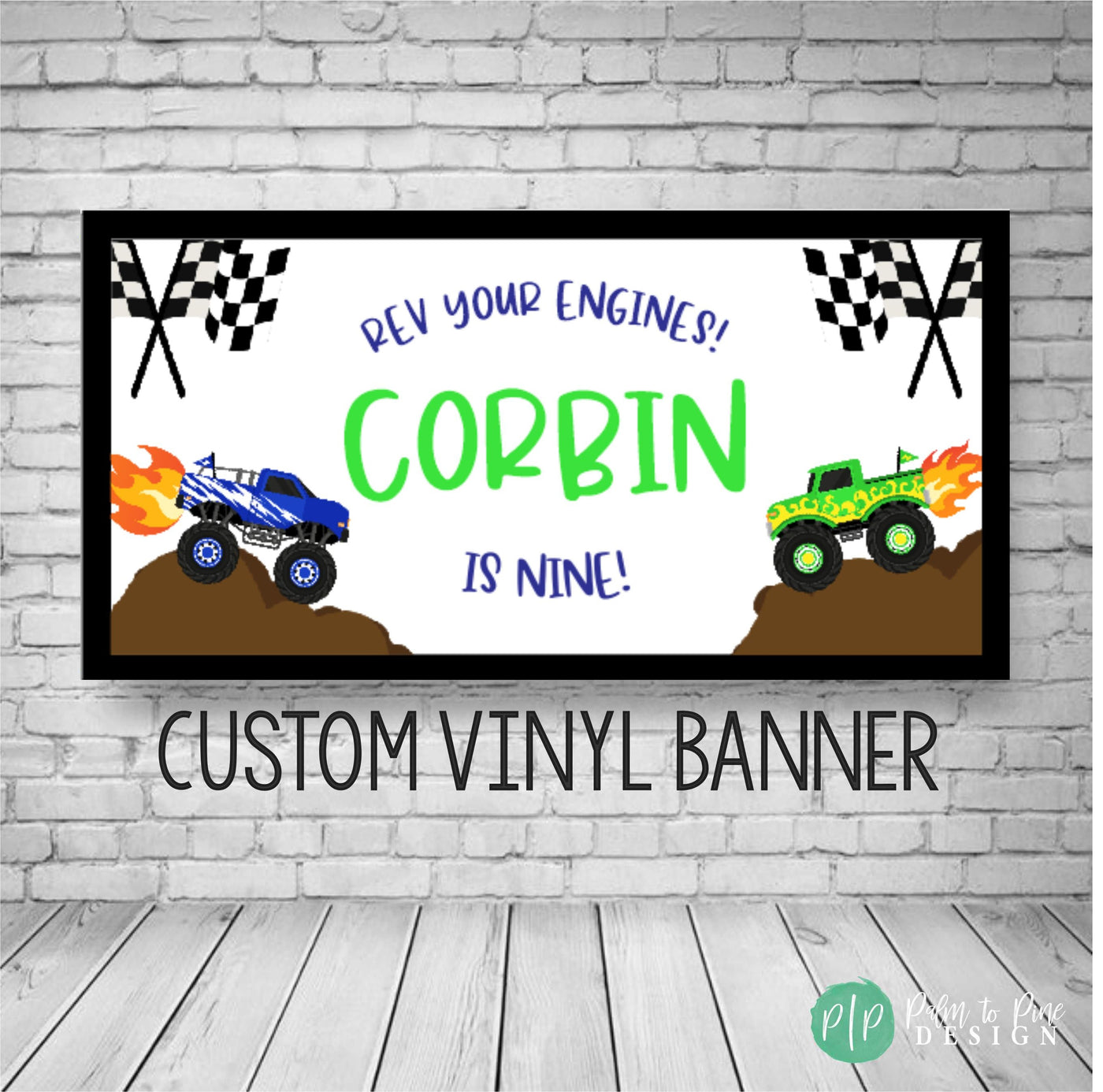 Monster Truck Birthday Banner, Monster Truck Party Decor, Monster Truck Birthday Party, Monster Truck Party Decorations, Personalized Banner