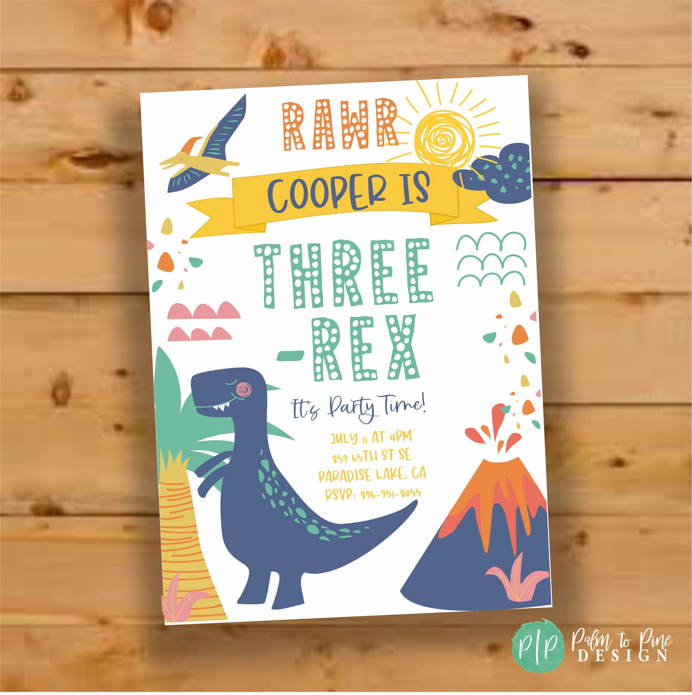 Dinosaur Birthday Invite, Dinosaur Birthday Invitation, Dinosaur Birthday Party, T-Rex Birthday Invite, Dinosaur Invite, Dino Birthday Party