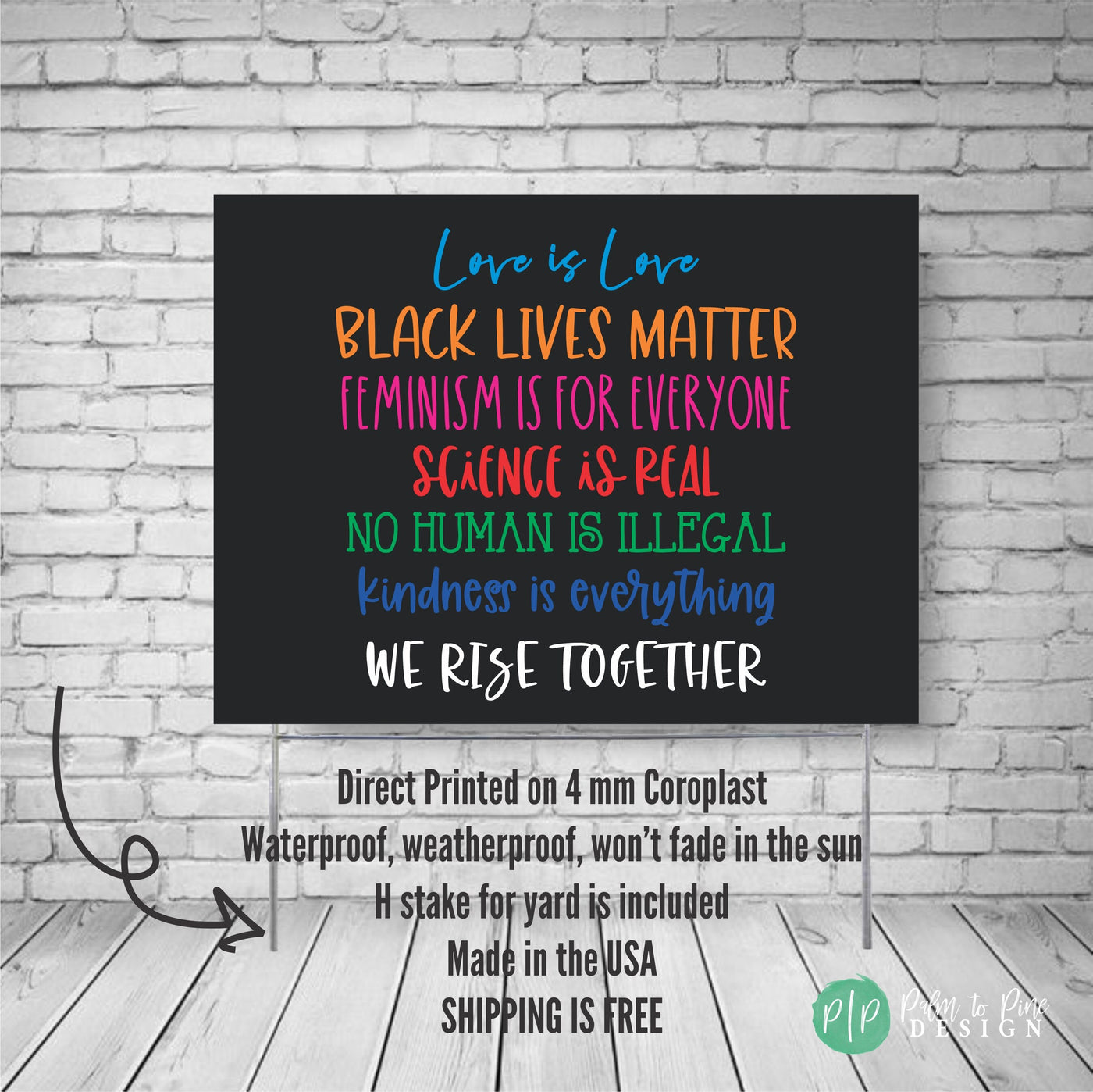 In this house, In this house we believe, We Rise Together, Black Lives Matter yard sign, Black Lives Matter Sign, Anti-Racism Sign