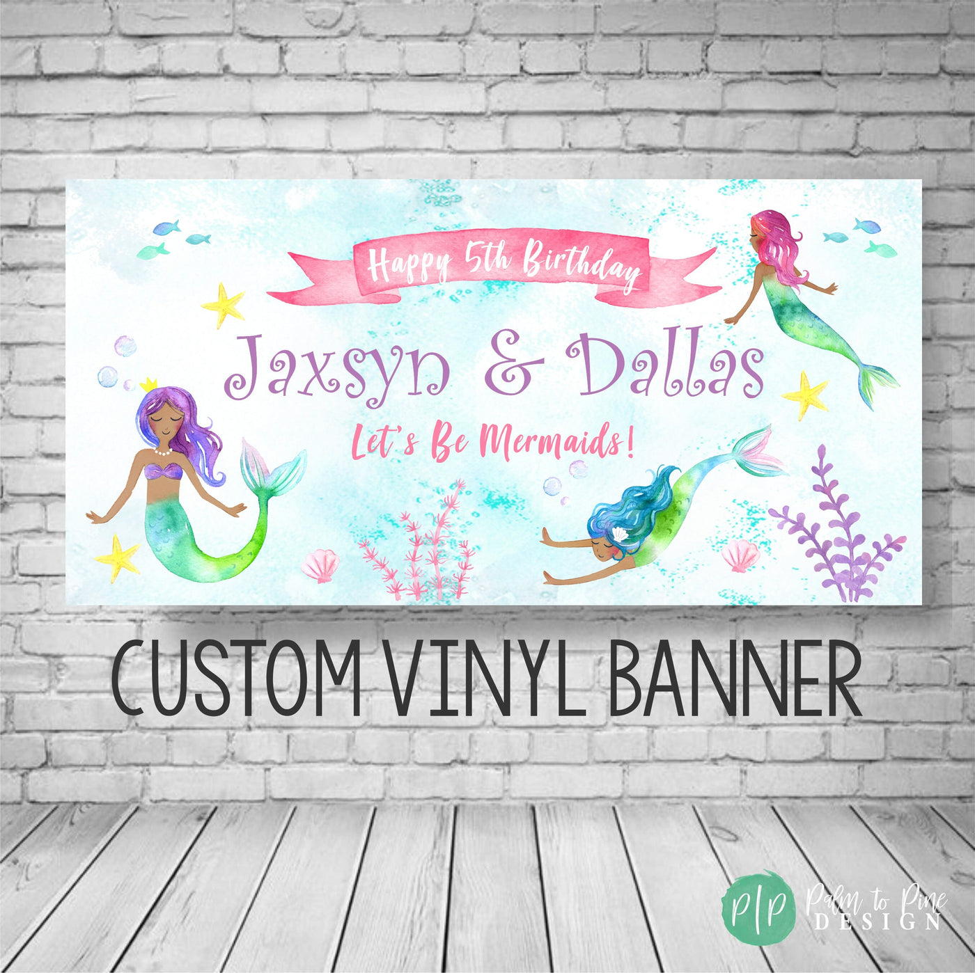 Mermaid Birthday Banner, Mermaid Birthday Party, Under the sea Birthday Backdrop, Mermaid banner, Under the sea Decoration, Mermaid Backdrop